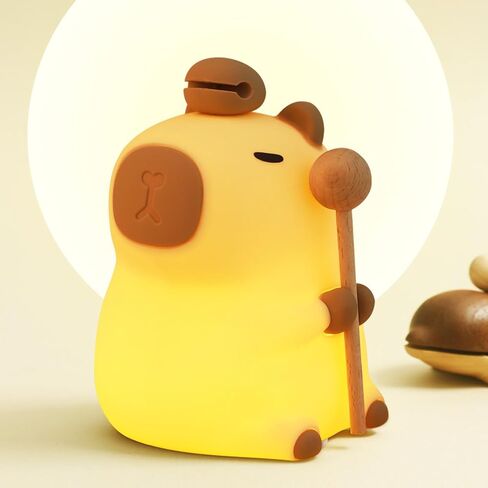 Capybara Nursery Night Light ، وضع RGB 7 ألوان وضوء دافئ قابلاً للضعف 3 ، تحكم في الصنبور ، مؤقت 30 دقيقة ، سيليكون آمن وناعم 100 ٪ ، أجواء رائعة ، مهدئة ، هدية للأطفال ، زهرة in Kuwait