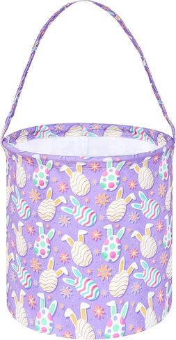 Easter Basket,Easter Bunny Basket,Easter Eggs Gift Basket,Cute Toy Storage Basket for Kids,Storage Box Organizer Basket for Kids (Purple) in Saudi Arabia