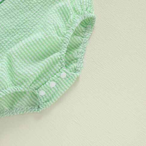 Newborn Infant Baby Boy Summer Outfits Sleeveless Smocked Bubble Romper One Piece Golf Onesie Clothes in Kuwait