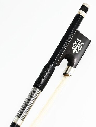 Textured Carbon Fiber Violin Bow 4/4 Size VINGOBOW 110V Advanced Level Parisian Eyes Ebony Frog 4 4 Full Fine Siberian Horse Hair Sweet Tone Straight Stick Smooth Screw for Professional Player in Saudi Arabia