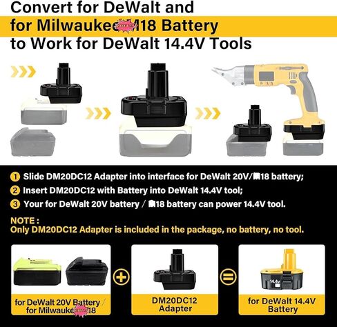 Step Down Adapter for Dewalt 20V to 12V/14.4V, DM20DC12 Adapter Converter for Dewolt 20V Battery to for 12V/14.4V NiCD NiMh Power Tools(No Battery) in Saudi Arabia