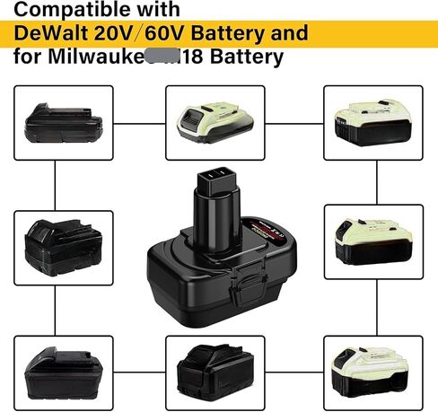 Step Down Adapter for Dewalt 20V to 12V/14.4V, DM20DC12 Adapter Converter for Dewolt 20V Battery to for 12V/14.4V NiCD NiMh Power Tools(No Battery) in Saudi Arabia