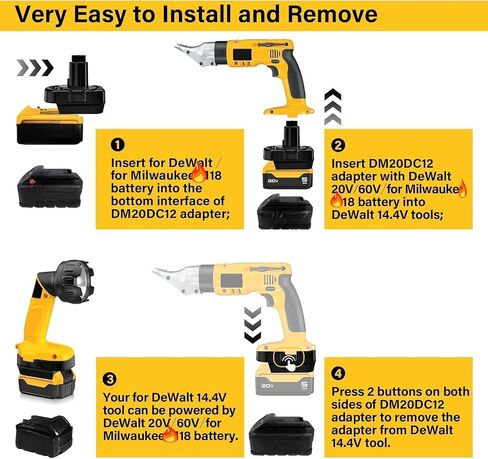 Step Down Adapter for Dewalt 20V to 12V/14.4V, DM20DC12 Adapter Converter for Dewolt 20V Battery to for 12V/14.4V NiCD NiMh Power Tools(No Battery) in Saudi Arabia