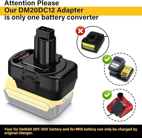 Step Down Adapter for Dewalt 20V to 12V/14.4V, DM20DC12 Adapter Converter for Dewolt 20V Battery to for 12V/14.4V NiCD NiMh Power Tools(No Battery) in Saudi Arabia