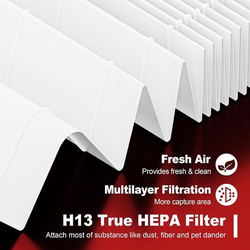 Funmit HEPA Filter R استبدال لـ Honeywell HPA100/200/300 و 5000 سلسلة ، 9 حزمة مرشح HEPA حقيقي متوافق مع مرشح Hernywell R (HRF-R3 و HRF-R2 و HRF-R1) in Kuwait