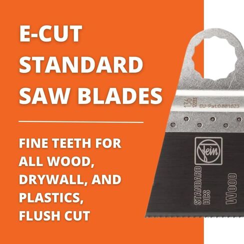 Fein E-Cut Standard Saw Blade - Precision Cutting for Wood, Drywall & Plastics with Fine Teeth for Clean Flush Cuts, Type 136, 2-1/2" Width, 2" Length - 63502136012 in Saudi Arabia