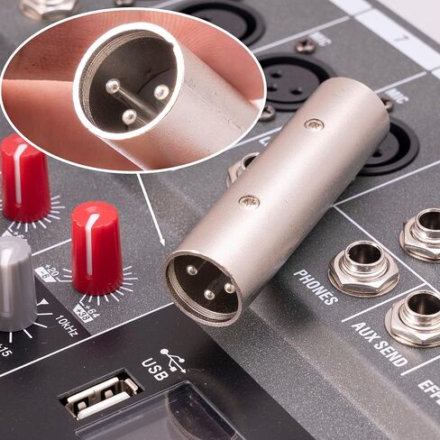 HUALUE 3Pin XLR Male to 5Pin XLR Female Audio DMX Adapter, DMX Stage Light Convertor, 5Pin Female XLR to 3Pin Male XLR Audio Connector for Microphone DMX-2Pack in Saudi Arabia
