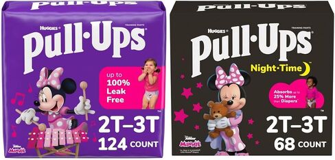 Pull-Ups Girls' Training Pants Day & Night Bundle: 192 Count, Size 2T-3T, 164 Pieces (4 Packs of 31 Day & 68 Night) in Saudi Arabia