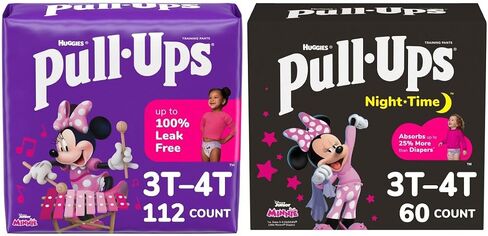Pull-Ups Girls' Training Pants Day & Night Bundle: 192 Count, Size 2T-3T, 164 Pieces (4 Packs of 31 Day & 68 Night) in Saudi Arabia