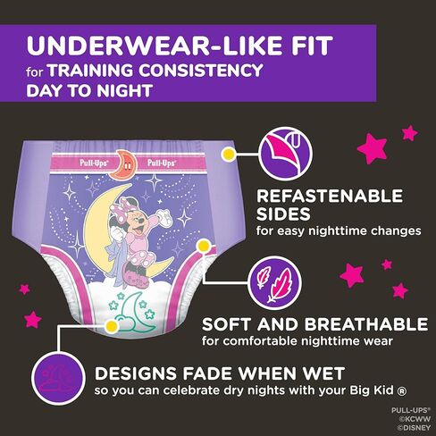 Pull-Ups Girls' Training Pants Day & Night Bundle: 192 Count, Size 2T-3T, 164 Pieces (4 Packs of 31 Day & 68 Night) in Saudi Arabia