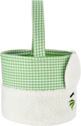 Easter Bunny Basket,Cute Plush Easter Bucket with Handle for Easter Party Egg Hunts Decorations Candy Gifts Storage (Blue) in Saudi Arabia