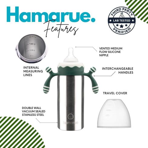 3-in-1 Deluxe Stainless Steel Sippy Cup for Babies and Toddlers | Non-Toxic Plastic Free Liquid Transfer | Straw Baby Cup & Bottle | Leak Proof Insulated (Green, 6 oz) in Kuwait