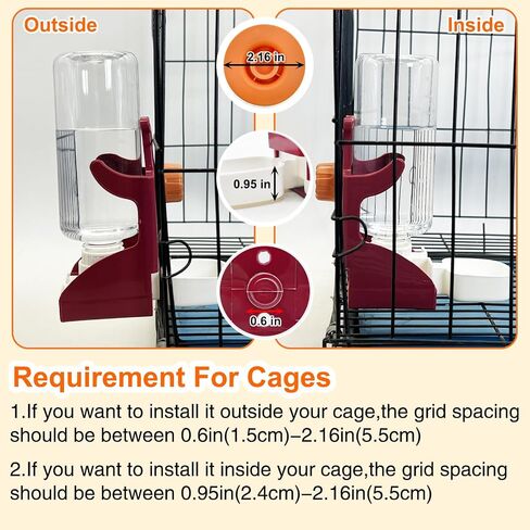 VCEPJH No Mess Bird Feeder with Water Dispenser, Automatic Parrot Feeder Drinker Parakeet Seed Dispenser Food Container with Cage Perch for Lovebirds Conures Budgies Canary Finch (4Pcs) in Kuwait