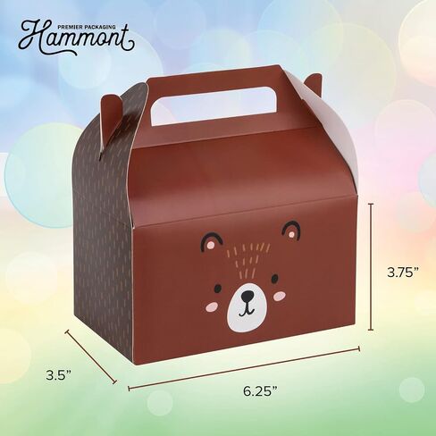 Hammont Paper Treat Boxes - (10 Pack) - Party Favors Treat Container Cookie Boxes Cute Designs Perfect for Parties and Celebrations 6.25" x 3.75" x 3.5" (Ladybug) in Saudi Arabia