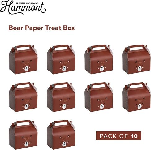 Hammont Paper Treat Boxes - (10 Pack) - Party Favors Treat Container Cookie Boxes Cute Designs Perfect for Parties and Celebrations 6.25" x 3.75" x 3.5" (Ladybug) in Saudi Arabia