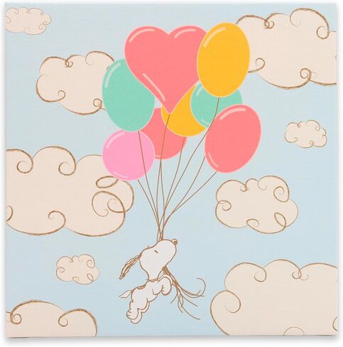 Open Road Brands Peanuts Snoopy Balloon Adventure Gallery ملفوفة ديكور جدران القماش - Adorning Snoopy Wall Art for Kids 'Bed Bedroom in Kuwait