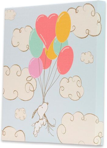 Open Road Brands Peanuts Snoopy Balloon Adventure Gallery ملفوفة ديكور جدران القماش - Adorning Snoopy Wall Art for Kids 'Bed Bedroom in Kuwait