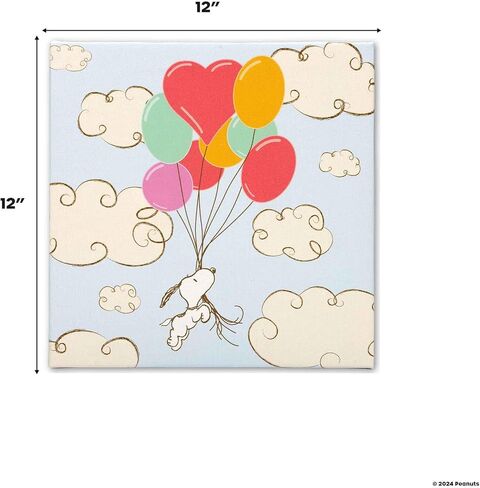 Open Road Brands Peanuts Snoopy Balloon Adventure Gallery ملفوفة ديكور جدران القماش - Adorning Snoopy Wall Art for Kids 'Bed Bedroom in Kuwait