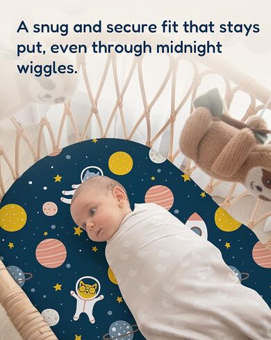 Bedside Sleeper Bassinet Fitted Sheets 33x20 for Maxi COSI Iora, Koola Baby, Baby Joy, Angelbliss, Kidsclub Bedside Bassinet - Buttery Soft Sheets, 2 Pack in Saudi Arabia