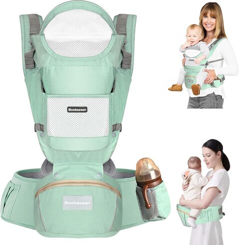 حاملة أطفال مع مقعد الورك ، وضع مريح في الموضع 6 في 1 حاملة الأطفال للأطفال الصغار ، حاملة حامل للأطفال قابلة للتعديل ، جميع الفصول (رمادية) in Kuwait