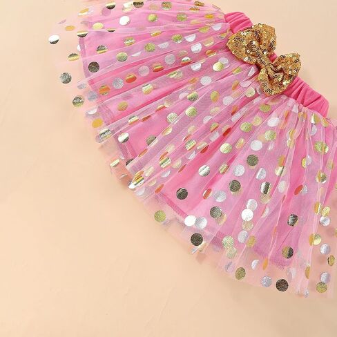 Toddler Kids Baby Girls Birthday Princess Outfits Ruffle Shirt Polka Dots Mesh Dress Tulle Tutu Skirt Set 3PCS in Saudi Arabia