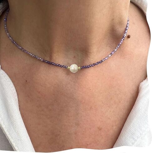 Black Spinel Necklace, Black Necklace for Women, Freshwater Pearl Necklace for Handmade Jewelry, Black Crystal Necklace for Goth Accessories in Kuwait