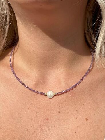 Black Spinel Necklace, Black Necklace for Women, Freshwater Pearl Necklace for Handmade Jewelry, Black Crystal Necklace for Goth Accessories in Kuwait