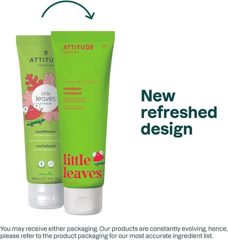 ATTITUDE Natural Conditioner for Kids, Hypoallergenic, Vegan, Plant- and Mineral-Based, Vegan and Cruelty-free, Watermelon & Coco, 8 Fl Oz in Saudi Arabia