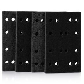 Mikikit 4pcs منصات الصنفرة الرغوية الناعمة: وسادة دعم صنفرة الواجهة السوداء ، و 13.3x8x1.2cm خطاف وخطّة حلقة وسادة إسفنجية ناع