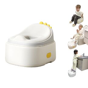Toddler Detachable Potty Training Toilet,3 in 1 Versatile Toilet Seat & Step Stool & Potty Chair, Portable Potty Trainer for Boys & Girls with Backrest,Splash Gaurd, Brush & Hook (Grey)