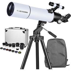 80x600mm AZ Telescope, Travel Telescopes for Adults Astronomy Beginners with 13 Pieces Telescope Accessories Kit
