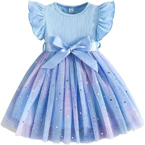 Balatele Toddler Baby Girl Tulle Dress Summer Summeress Equin equin Princess Birthday Party Tutu Dress