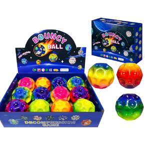 Space Moon Bouncy Ball - Moon Shape High Bouncing Ball for Hand-Eye Coordination - Ideal for Athletes - Great for Christmas, Halloween, Summer Camp, Easter