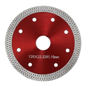 125mm Diamond Saw Blade – Turbo Mesh Rim for Porcelain Tile, Marble & Granite | 5 Inch Cutting Disc | Wet & Dry Use | Fits Angle Grinders & Tile Saws (1 Pack)