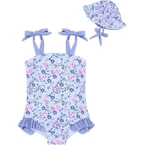 ESHOO Baby Girls Swimsuit Toddler Ruffled Bikini One-Piece Swimwear Baby Girl Bathing Suits Kids Swimming Bathing Beachwear