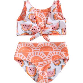 Baby Girls Swimsuit Floral Daisy Two Piece Girls Bathing Suit Sleeveless Tank Bottom Toddler Swimsuit Summer Beach Wear