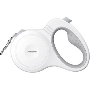 Retractable Dog Leash,16FT Dog Leash Retractable for Dogs up to 88lbs,360° No Tangle,One-Handed Brake,Big Grip,White