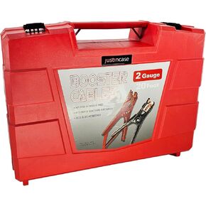 Justin Case Heavy-Duty Jumper Cables for Car, Includes 8 Gauge Wire Conductor 12' Car Jumper Cables & 365 Day Roadside Assistance