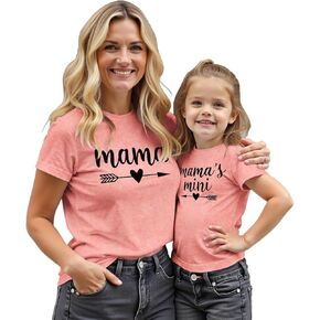MODNTOGA Mommy and Me Matching Outfit Mother's Day Mama Mini Shirt Mom Toddler Cupid Love Heart Graphic T-Shirt Family Tee