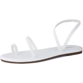 CUSHIONAIRE CHAI Women’s Strappy Sandals – Flat Sandals for Women, Comfortable Beach Sandals, Summer Slip-On Shoes, Casual Dressy Sandals