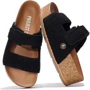 Project Cloud Platform Sandals Women Footwear - Genuine Leather Beach Summer Wedges with Comfortable Memory Foam Insole - Non Slip & Lightweight Wedge Sandals for Women 2025 (Pismo)