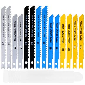 U-Shank Jig Saw Saw مجموعة عالية من الصلب الكربون شفرات منشار شحنة حادة متقطعة أسفل بليد بانشاو لقطع البلاستيك المعدني الخشبي (24 ٪)