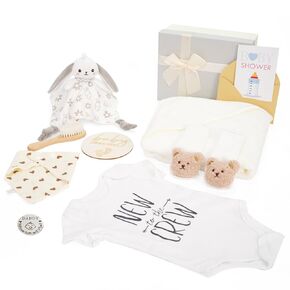 Baby Gift Set, Baby Shower Gifts, Baby Boy Girl Gift Box Set Newborn Baby Blanket, Newborn Lovey Security Blanket, Onesie, Socks, Baby Wool Brush, Expecting Parents to Be, Gender Reveal, Baby Shower
