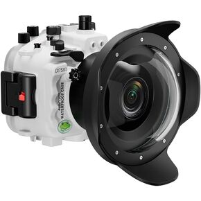 Seafrog Professional Waterproof Diving Housing 6" Dry Dome Port Kit, for Sony A7S III A7SIII A7S3 A7 SIII Alpha 7S III Underwater 40m/130fit Diving Case-White