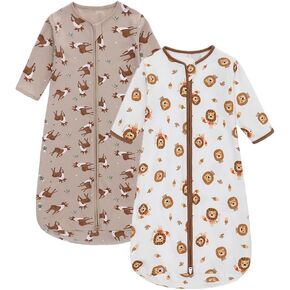 Miracle Baby Long Sleeve Sleep Sack 2-Pack, 100% Cotton Wearable Blanket Baby Sleeping Bag for Newborn Infant Toddler in Kuwait
