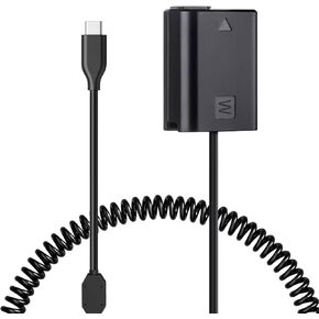 PW20 DC Coupler Replace ACK-PW20 AC Power Adapter USB C to NP-FW50 Dummy Battery with Coild PD Cord Compatible with Sony A7/ A7M2/ A7R2/ A7S2/ A6000/ A6300/A6500/ A5000/ A5100 Cameras