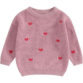 Aopwsrlyi Toddler Baby Girl Boy Christmas Outfit Long Sleeve Reindeer Elk Embroidery Knit Sweater Fall Winter Xmas Clothes in Saudi Arabia
