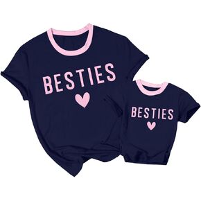 ASTANFY Mommy and Me Matching Outfits Women Besties Tshirt Love Mom Baby-Girls Outfit