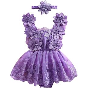 Newborn Baby Girl Romper Dress Infant Sleeveless Lace Floral Romper Bodysuit Baby Girl Summer Clothes Outfits