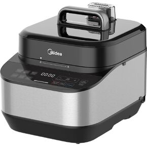 Midea 12-in-1 Electric Pressure Cooker, 6 Quarts, 12 Presets, Multi-Functional Programmable Slow Cooker, Rice Cooker, Steamer, Sauté Pan, Yogurt Maker, and More, Stainless Steel in Kuwait